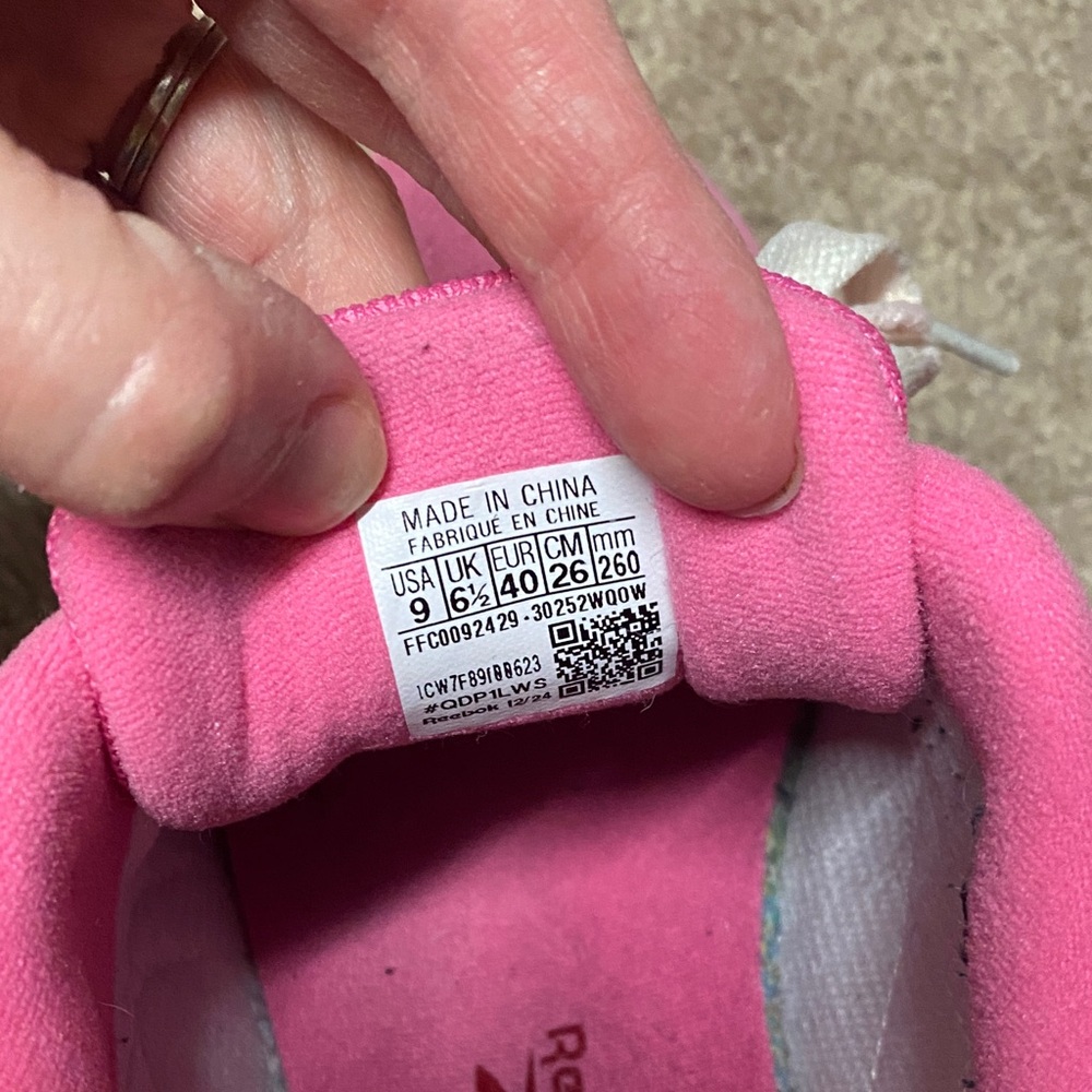 Reebok Women's Pink and White Sneakers - Picture 2 of 4